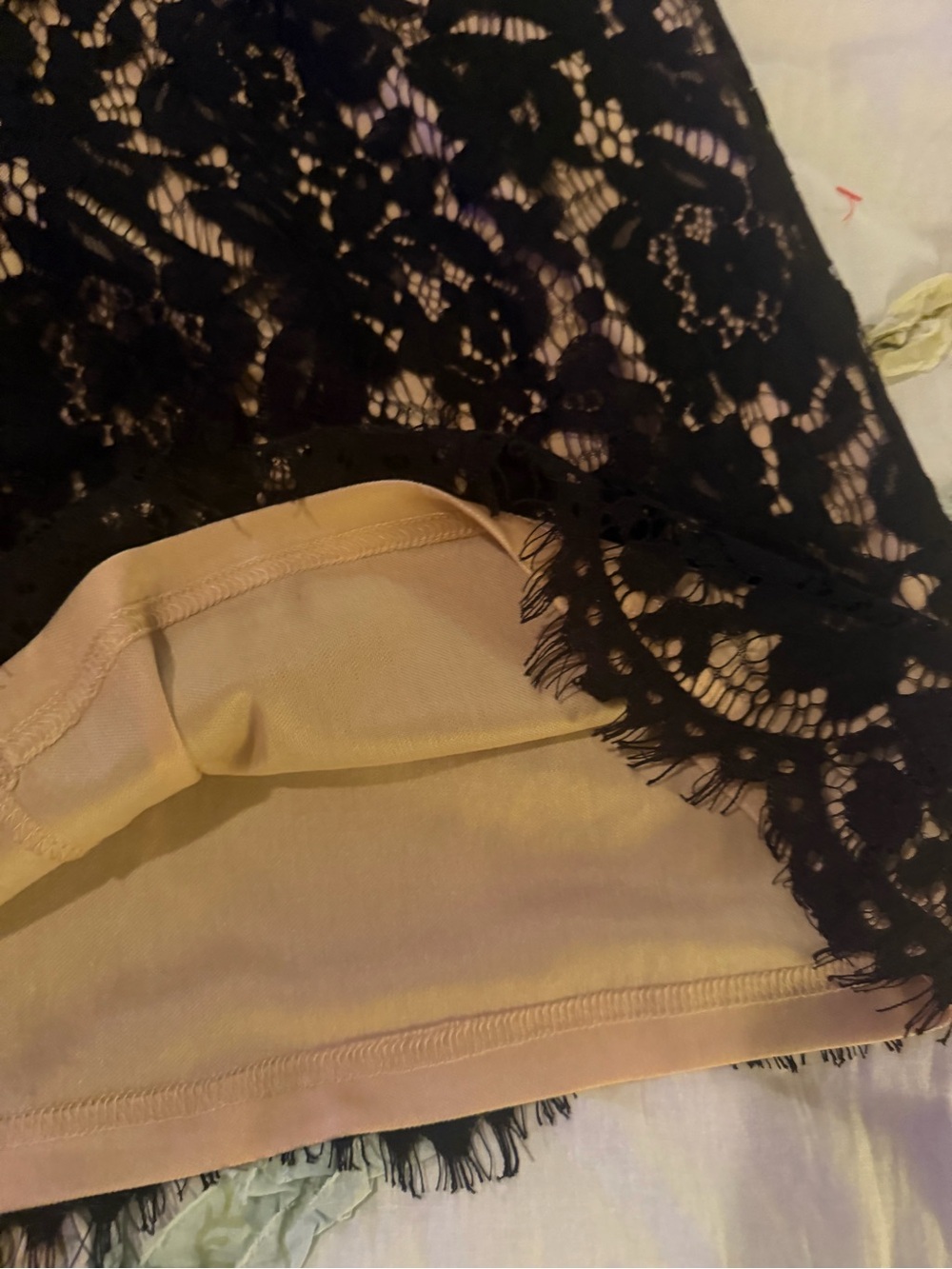 Lulu's Black Lace Strapless Mini Dress with Nude Underlay - Picture 5 of 10